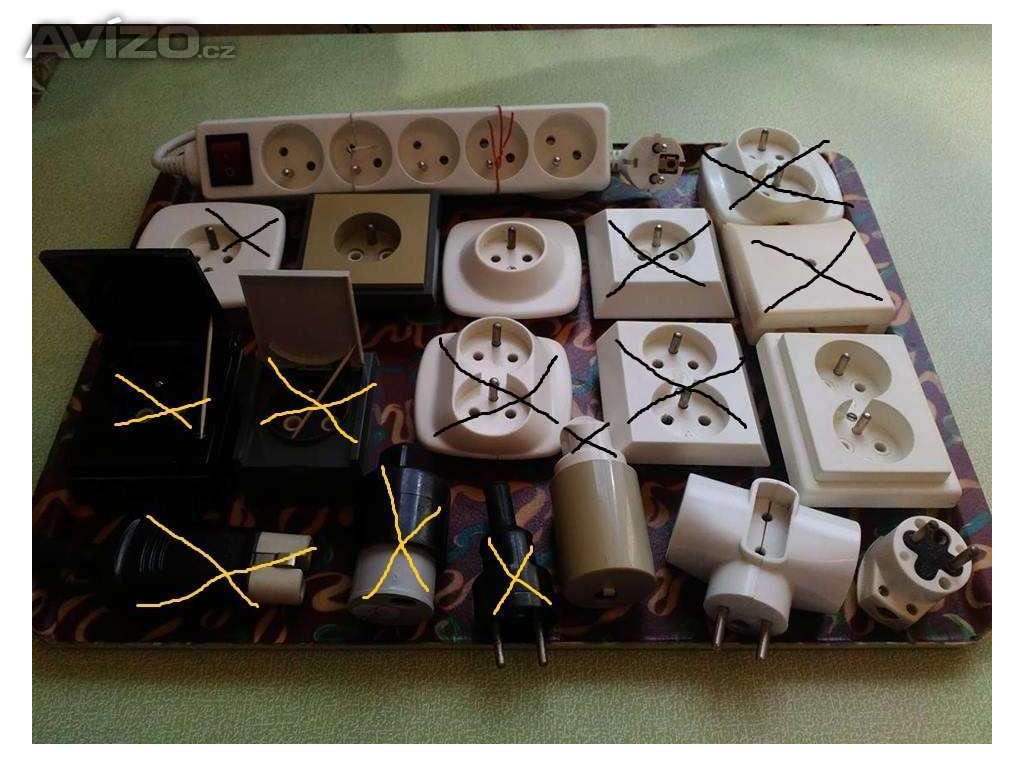 Zásuvky, zástrčky, prodlužovačka, rozdvojky