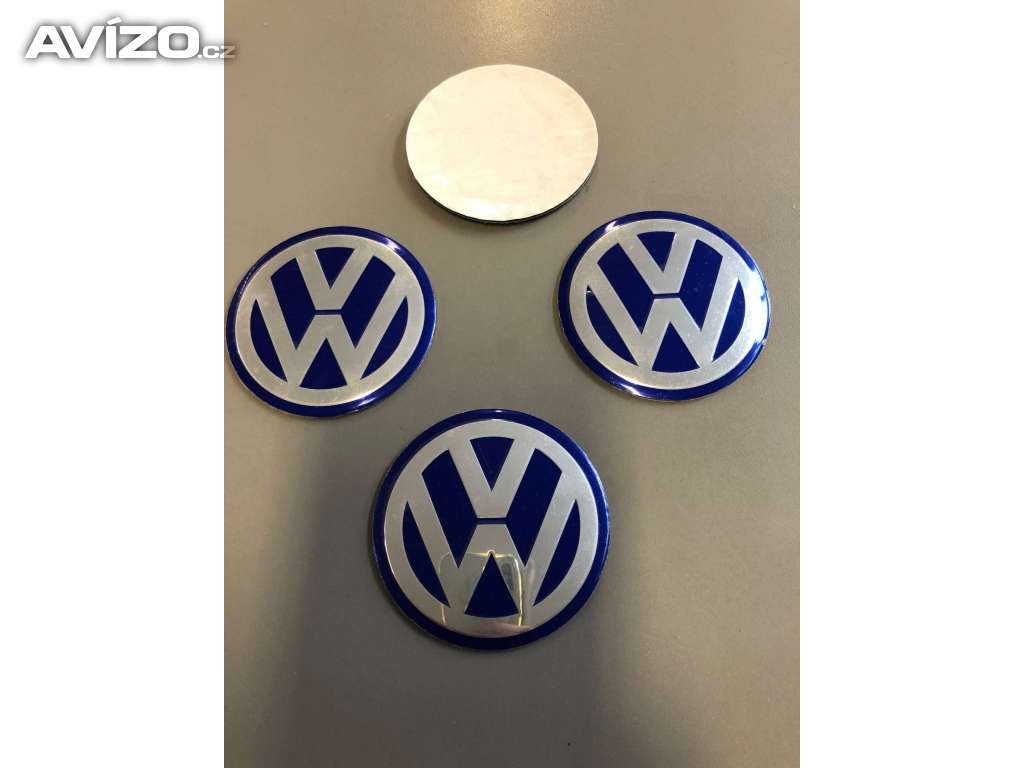 60 mm Středové pokličky /samolepky alu kola VW modré
