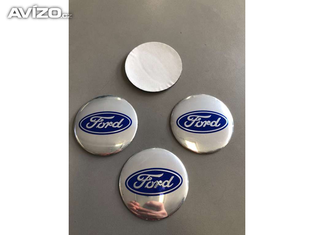 Středové pokličky / samolepky alu kola FORD chrom