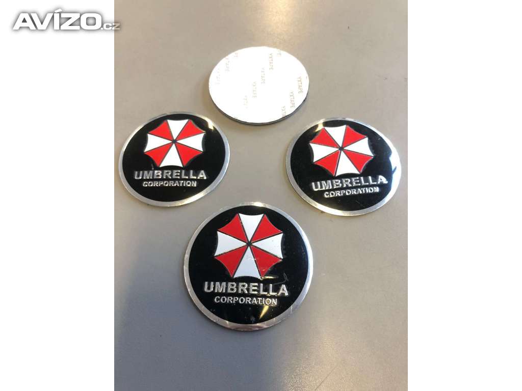 Středové pokličky / samolepky alu UMBRELLA černá