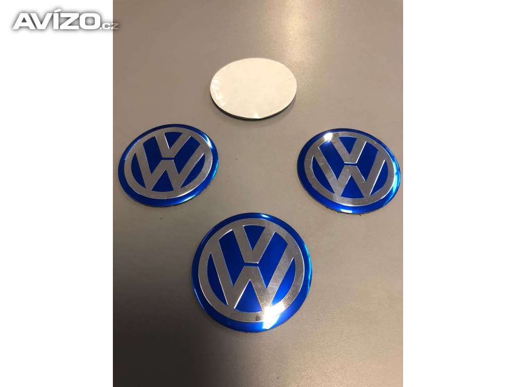 56 mm Středové pokličky / samolepky kola VW modré