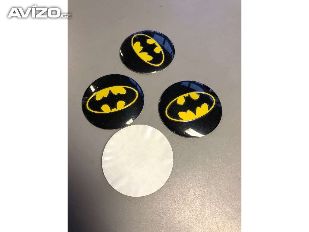 Středové pokličky / samolepky alu kola BATMAN žlutý