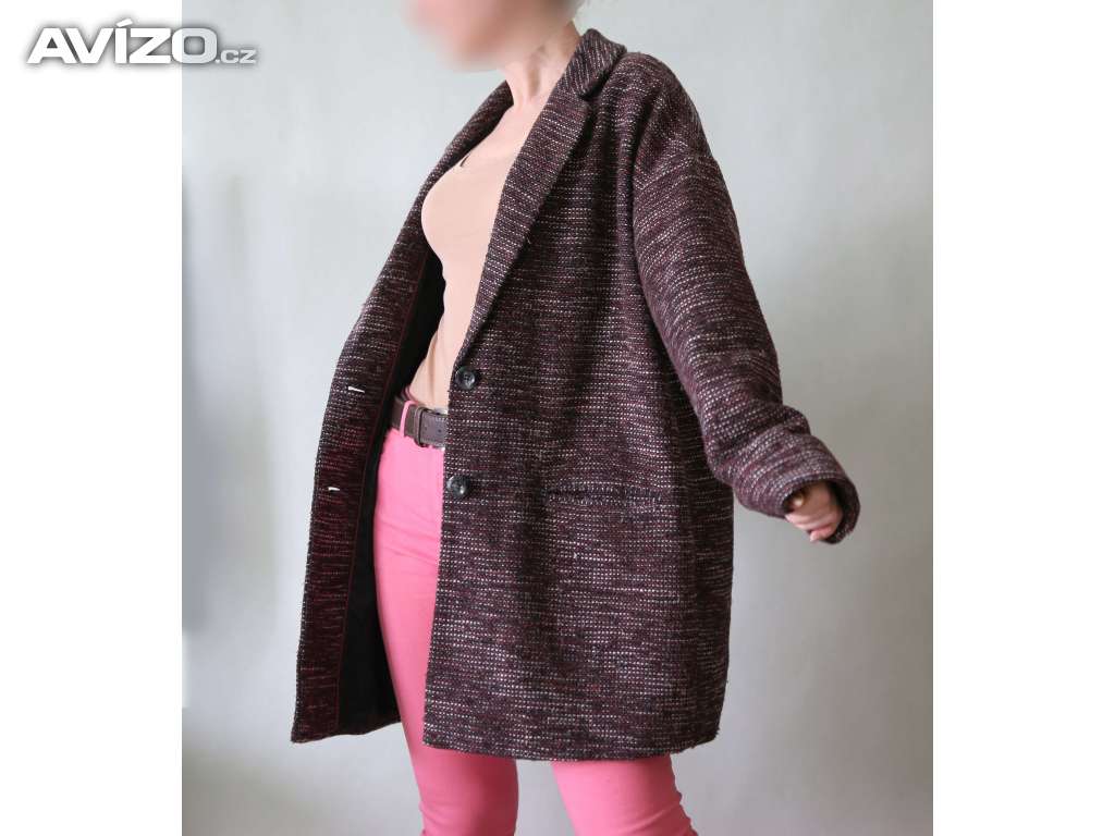 Oversize melanž kabát Papaya vel.44