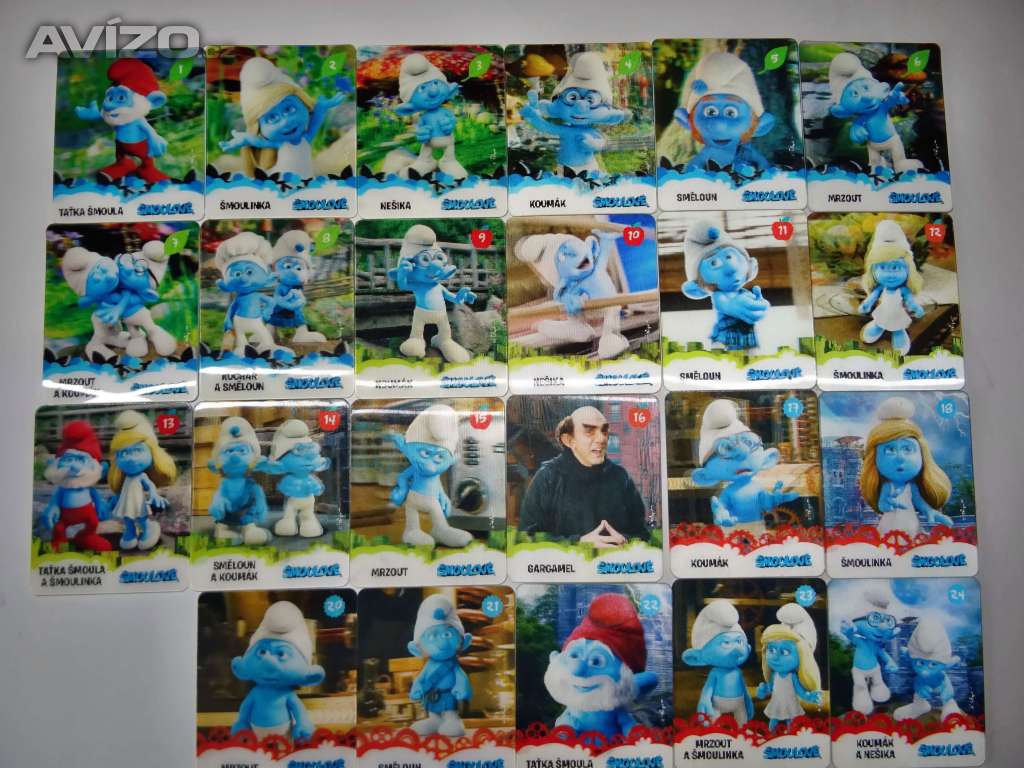 3D kartičky Šmoulové