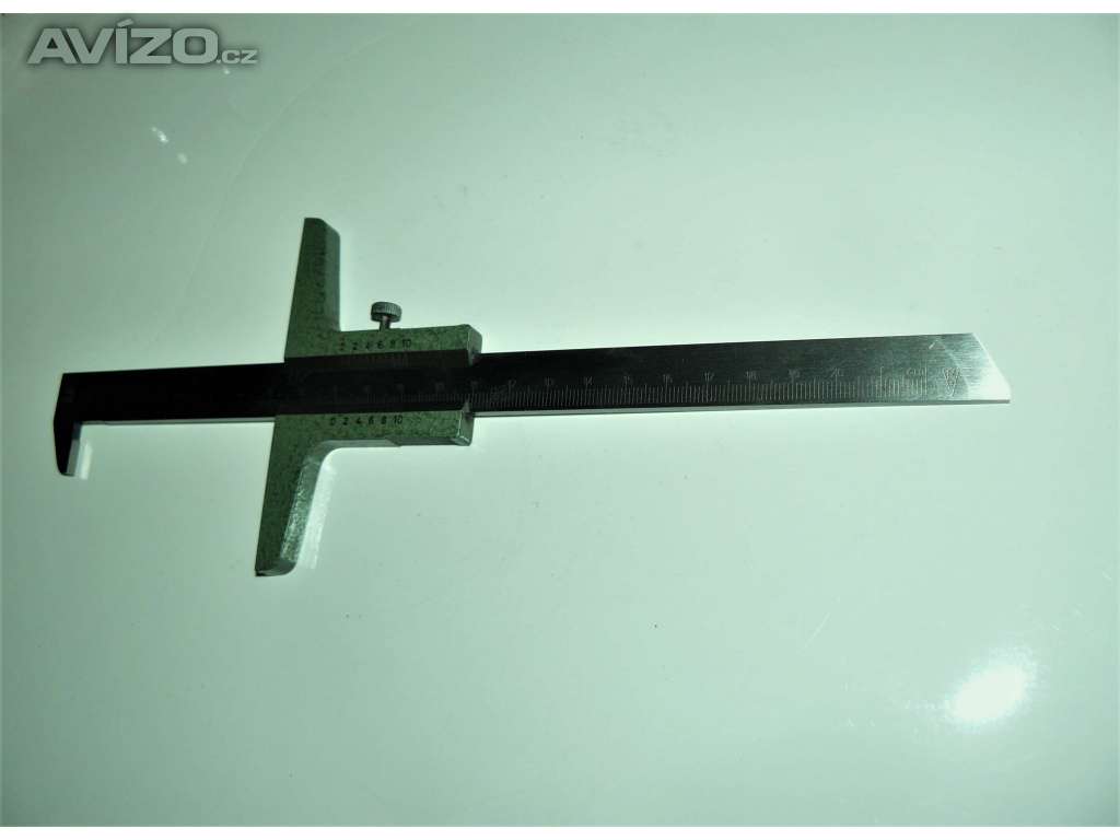 Hloubkoměr 0-200 mm, analog. s nosem, oboustranný (NĚMECKO)