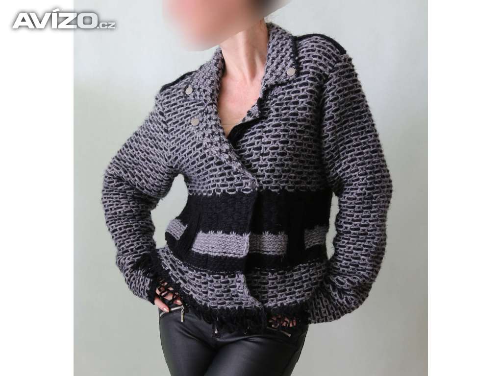 Kabátový svetr na zip Mikaella Ess vel.40