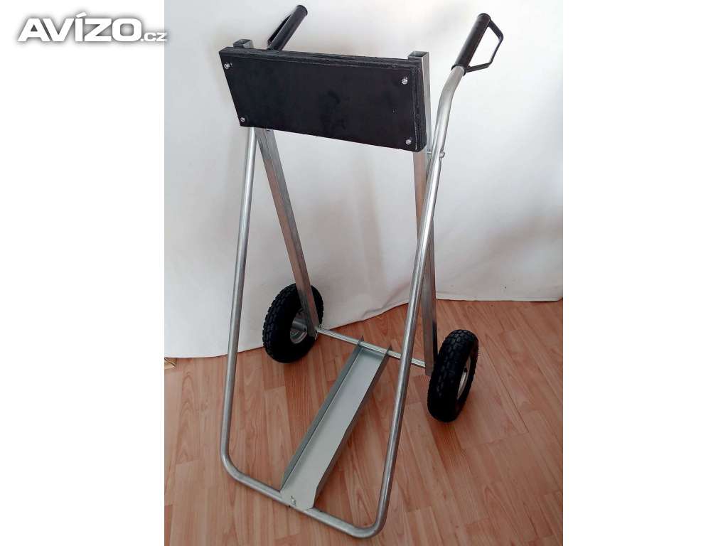 Vozík, stojan, rudl na lodní motor - velká nafukovaná kola 26 cm