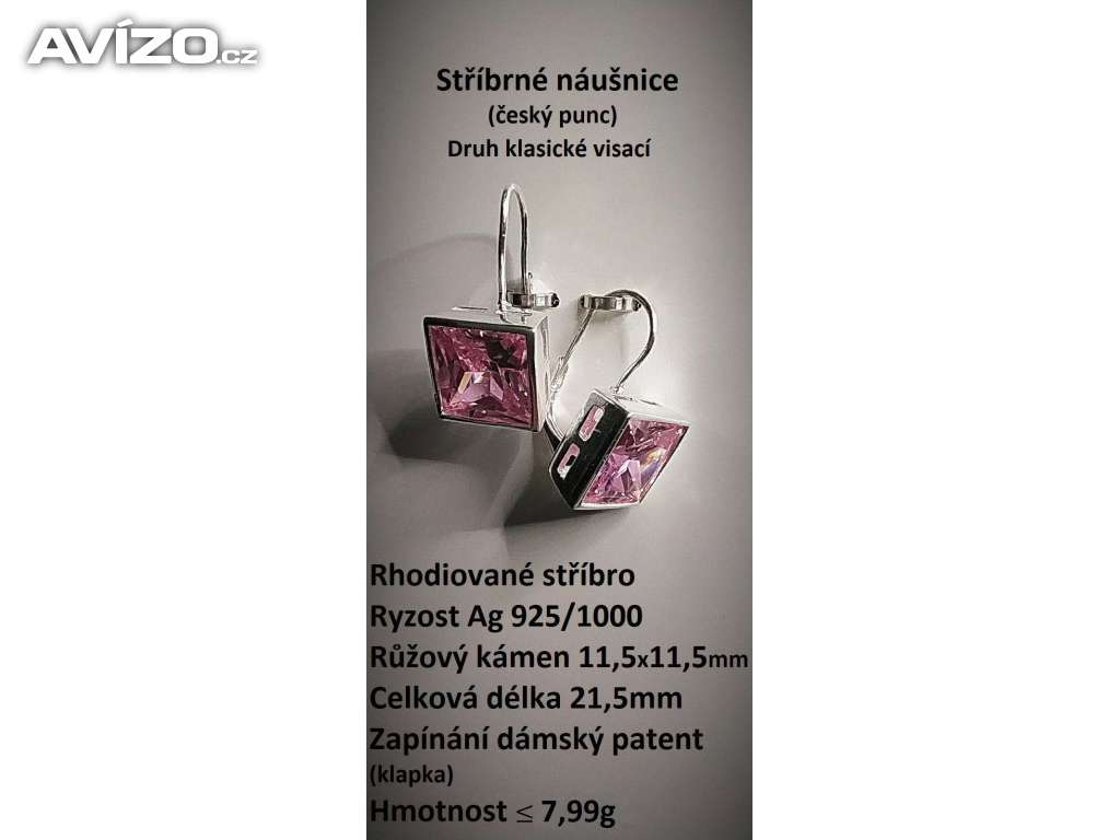 Nové stříbrné náušnice (925/1000) ČR punc