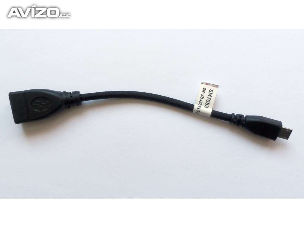 Kabel – redukce USB - USB mini. Délka 16 cm, nový 