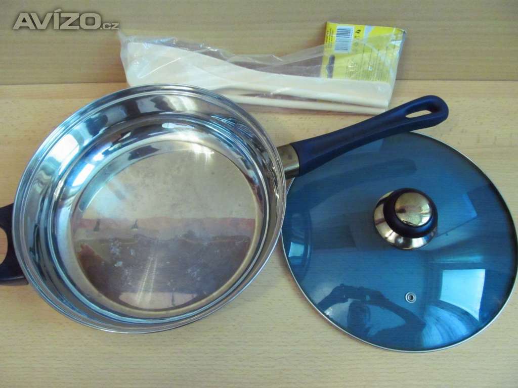 Foto inzerátu Chromová pánev se skleněnou poklicí