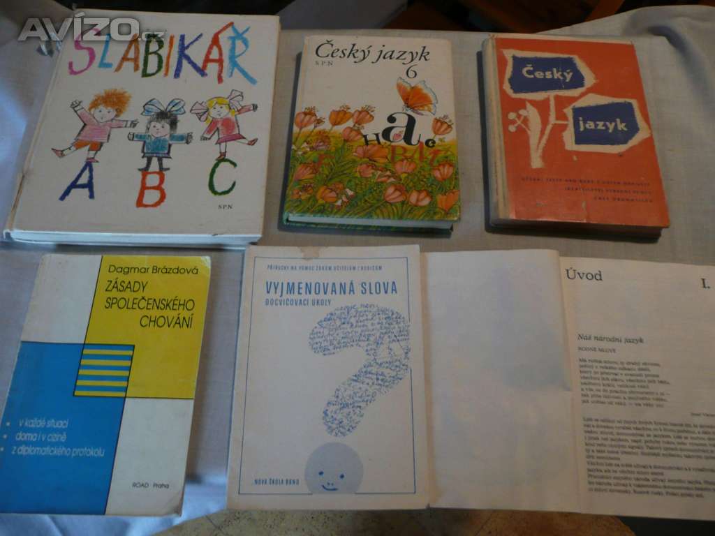 Staré i nivější učebnice, matematika, geometrie, český jazyk, atd