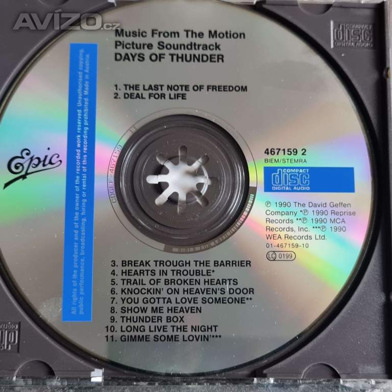 CD - DAYS OF THUNDER / Music From The Motion Picture Soundtrack
