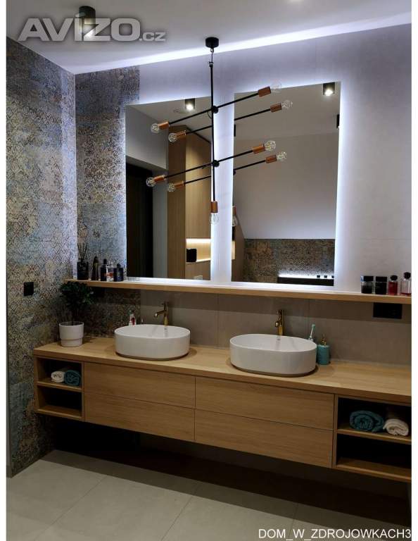 Obdélníkové zrcadlo do koupelny s osvětlením - AGIS LED 40x80 cm