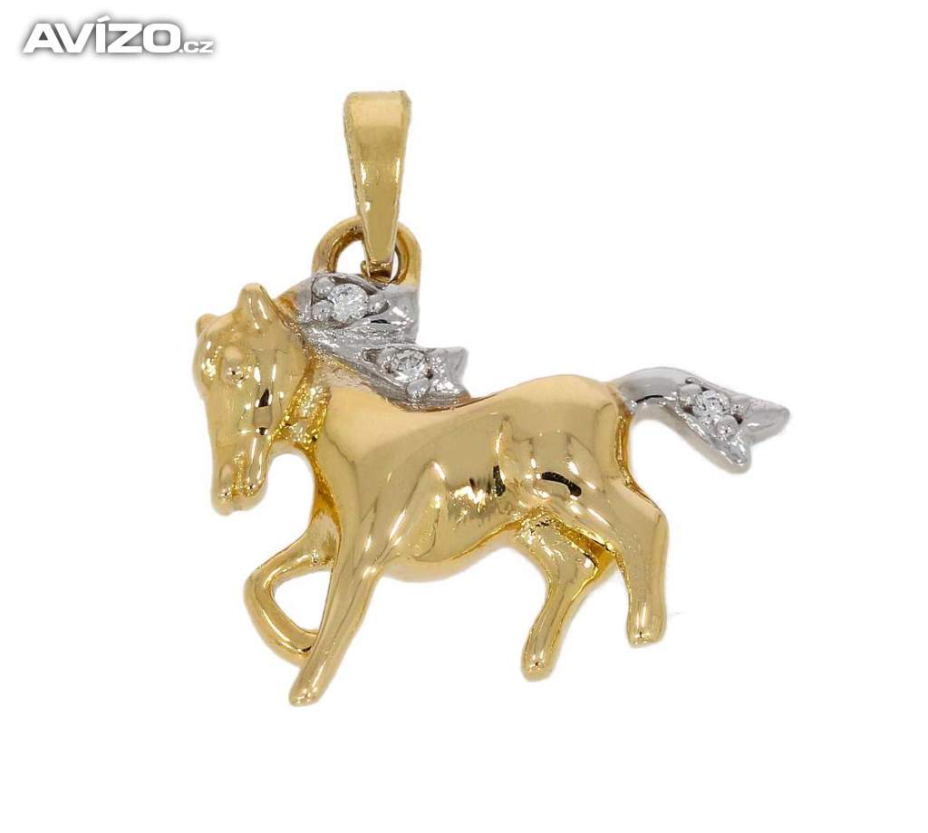 NOVÝ Moderný zlatý prívesok v tvare koníka - Korai