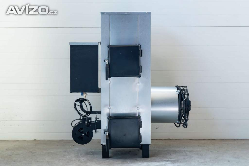 Ohřívač vzduchu NG20 kW (do 100 m2) na použitý olej+drevo.