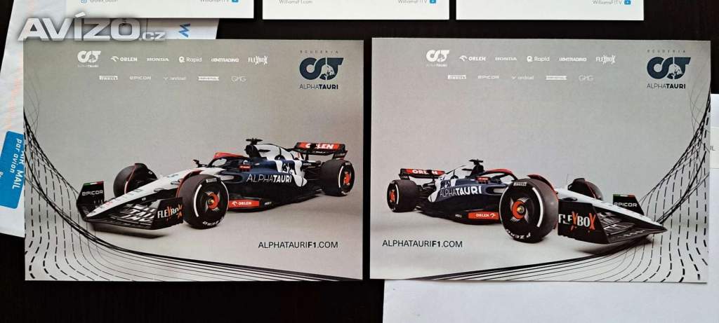 Karty pilotů F1 - Mercedes AMG, Williams, AlphaTauri