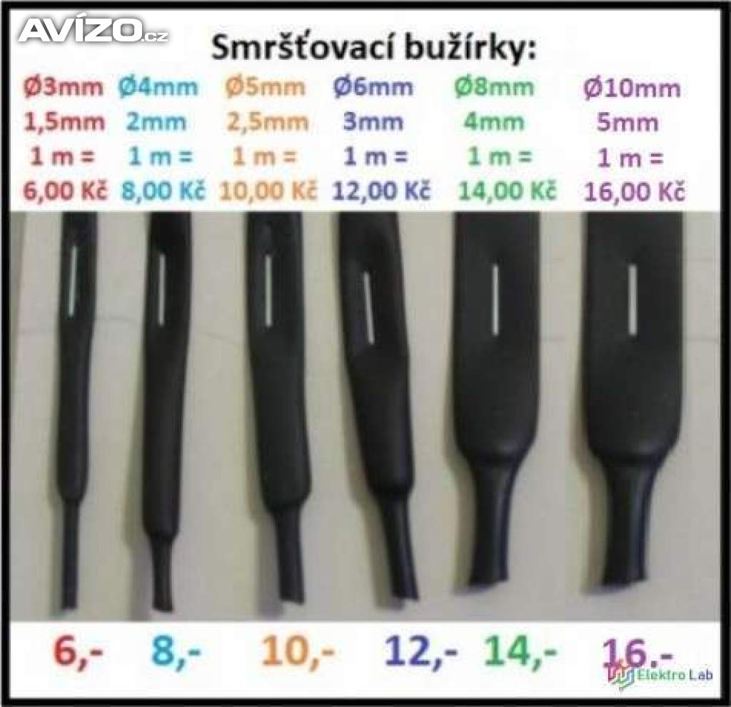 Teplem smrštitelné bužírky