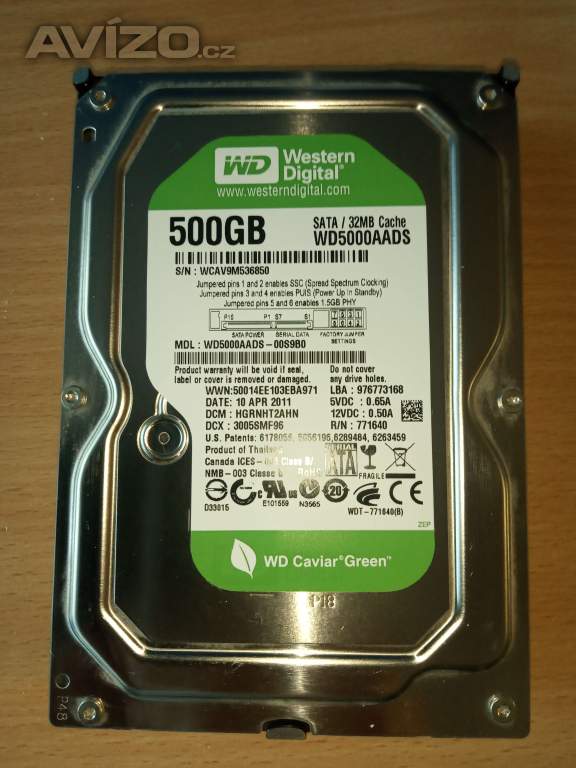 WD Pevný disk WD5000AADS 500GB - SATA/32MB