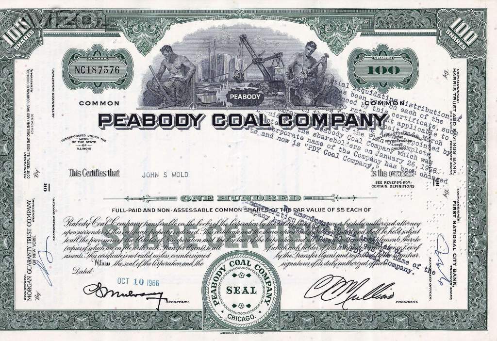 Akcii - Společnost – uhlí – CHICAGO – 100 - 10.10.1966