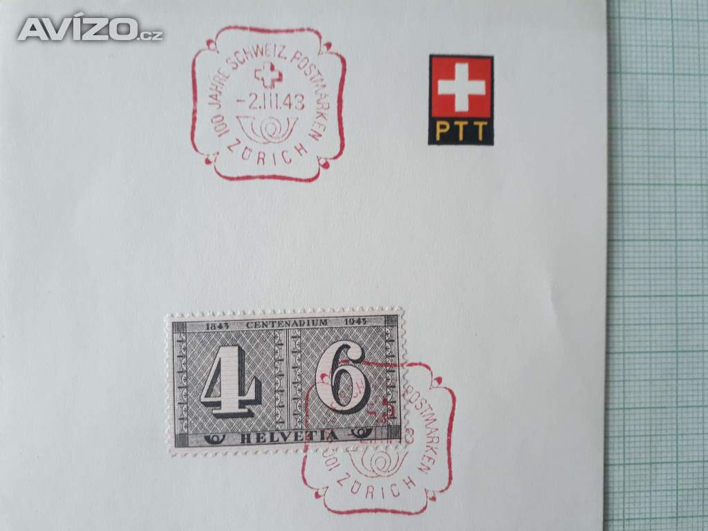 Švýcarsko, Zürich 1943 - 100 let poštovních známek 