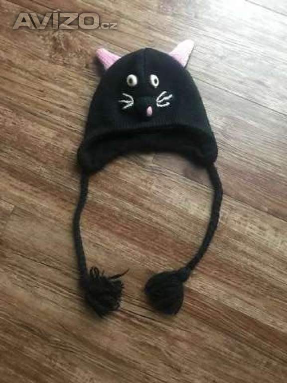 Prodám  nepálskou čepici - kočička, černá
