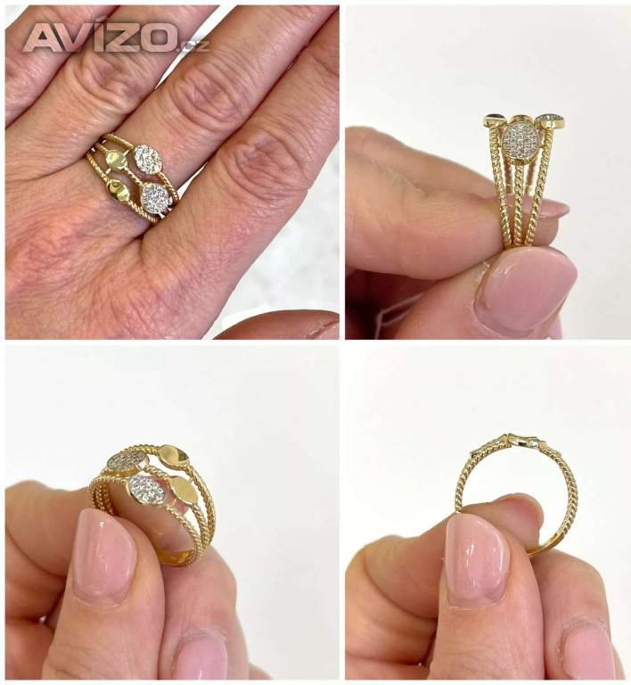 NOVÝ Moderný zlatý prsteň zo 14k zlata - Korai