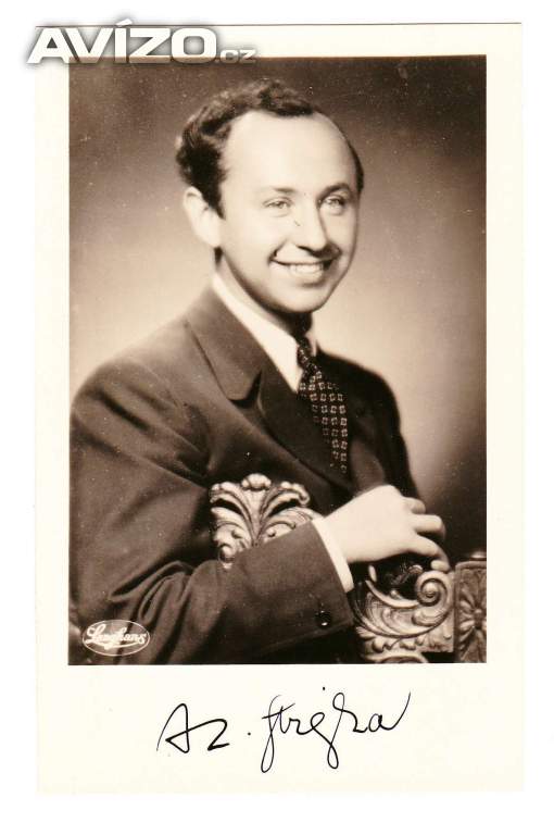 R. A. Strejka, herec, autogram z konce 30. let, propagační fotografie