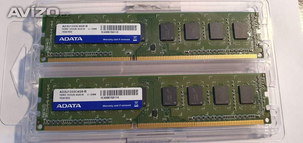 Paměti 2x 4GB DDR3