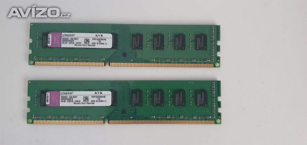 Paměti Kingston DDR3 4GB 1333MHz