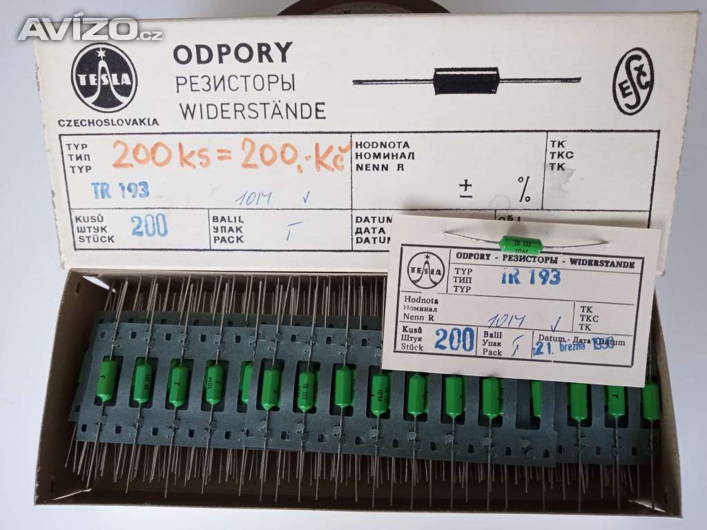 Odpor, rezistor TR193/10 MegaOhmu/1W