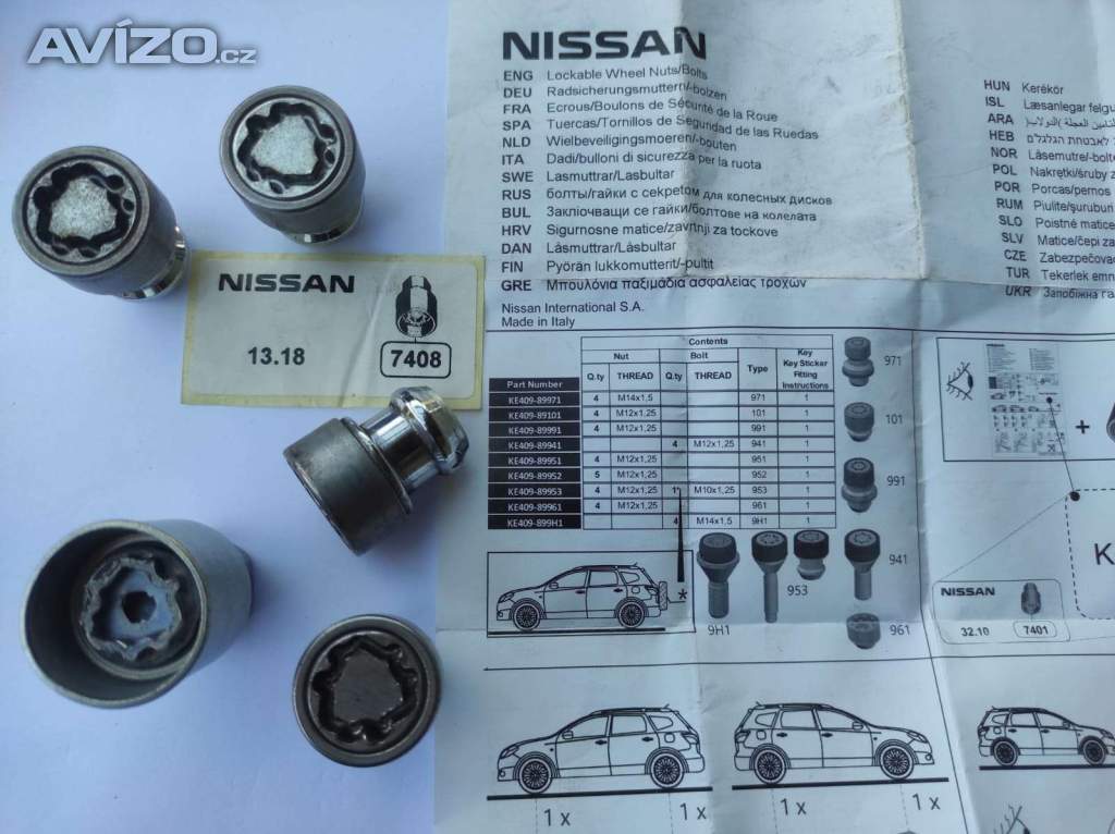 Originál bezpečnostní matice alu kol Nissan Juke