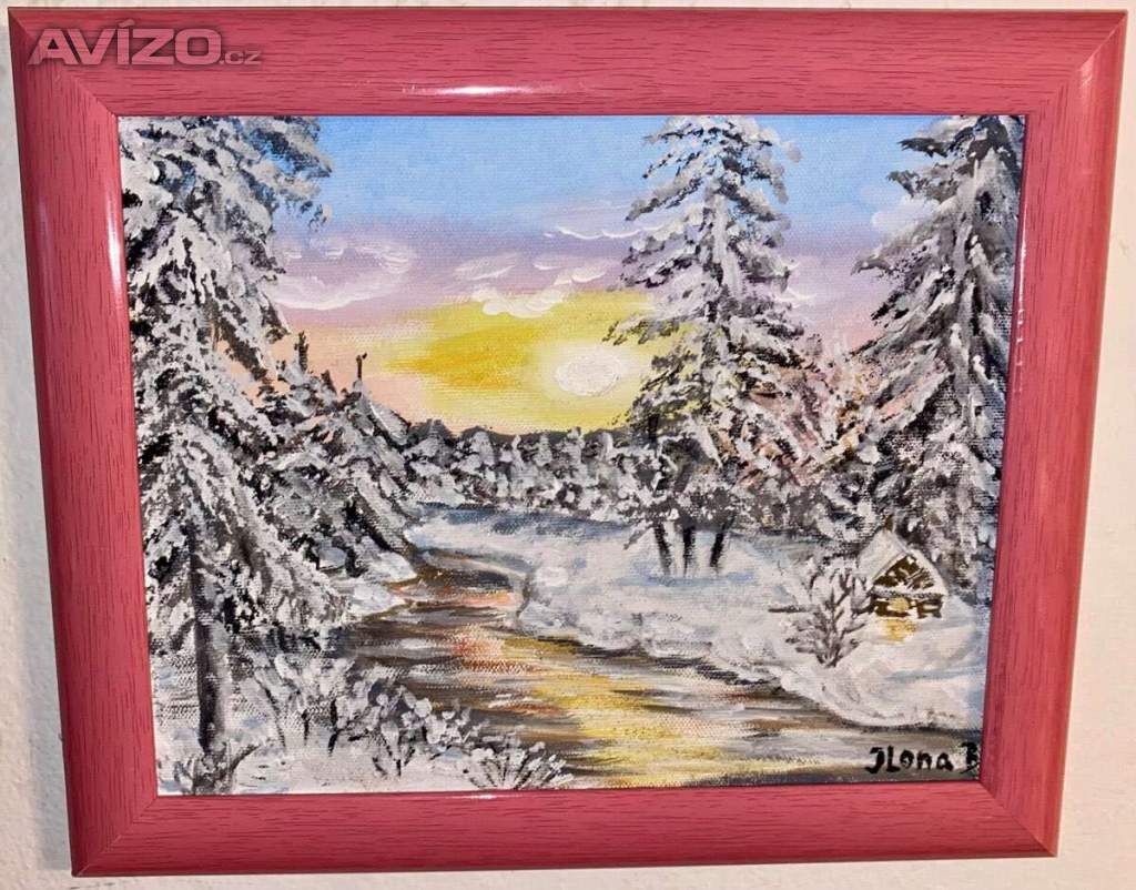 ZÁPAD SLUNCE V ZASNĚŽENÉ KRAJINĚ - SIGNOVÁN