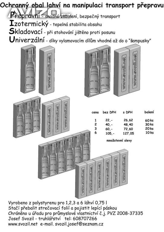 Polystyrenový přepravní obal nejen na víno
