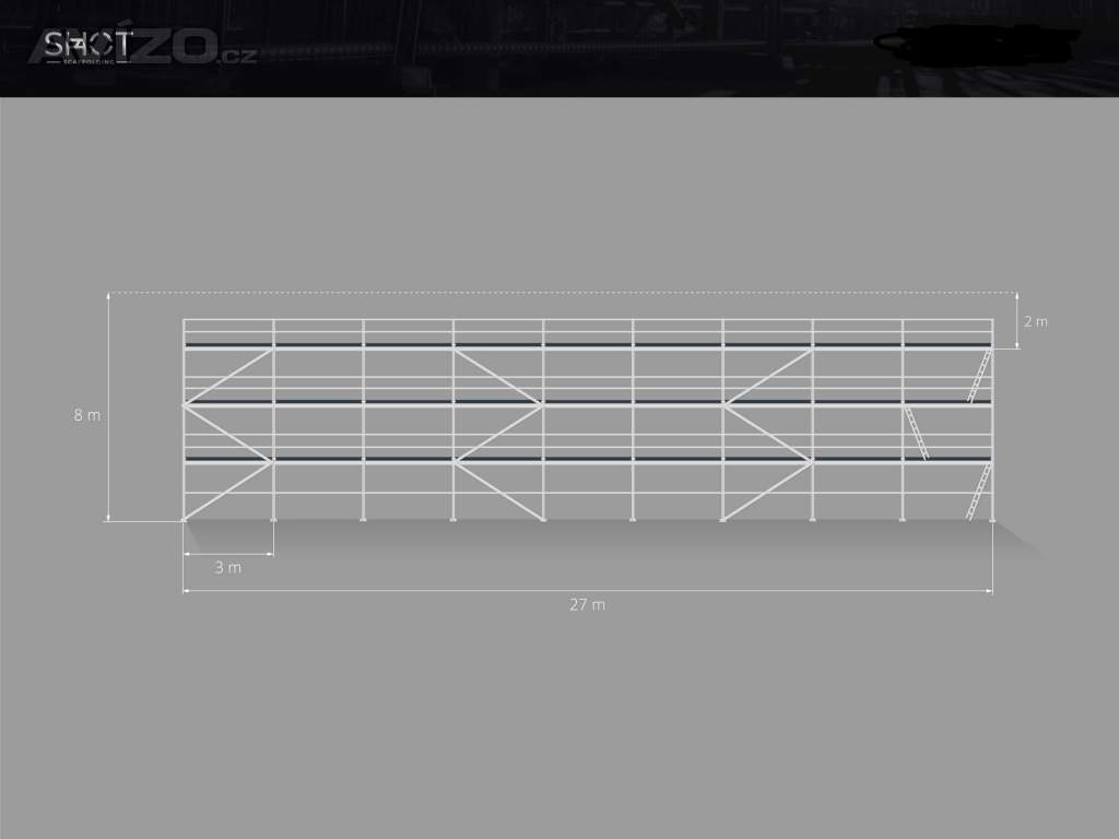 Nove fasádní lešení PLETTAC scaff 74 -226,80 m2