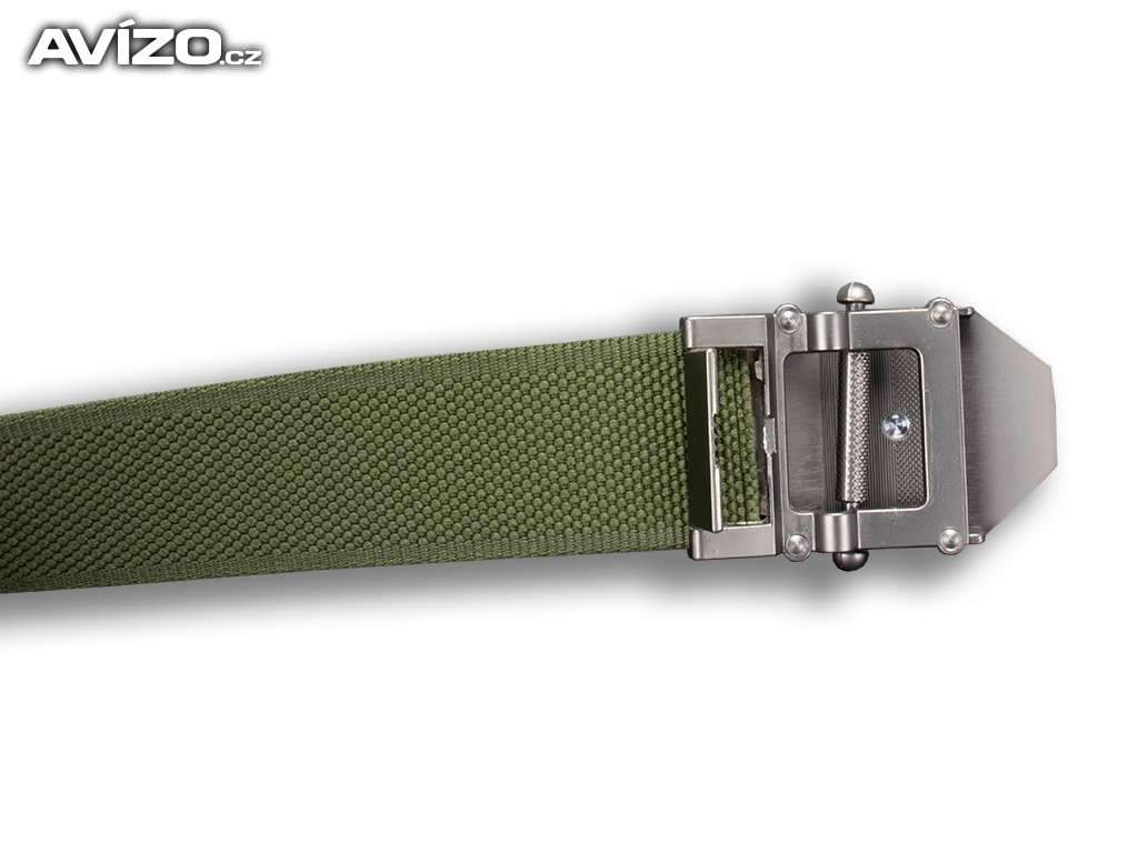 Opasek Český lev 4 cm nastavitelný - olivový
