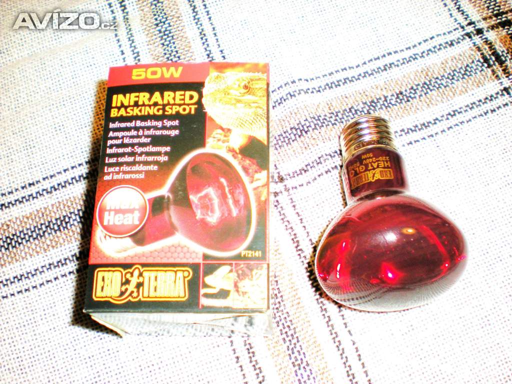 Infražárovka keramická 50W a 100W pro terárie, kuřata 