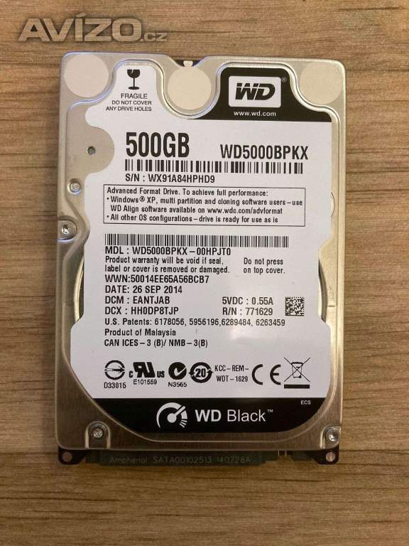 500 GB 2,5 HDD Western Digital WD5000BPKX