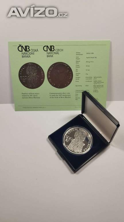 Stříbrná pamětní mince 500Kč 2013 Beno Blachut PROOF