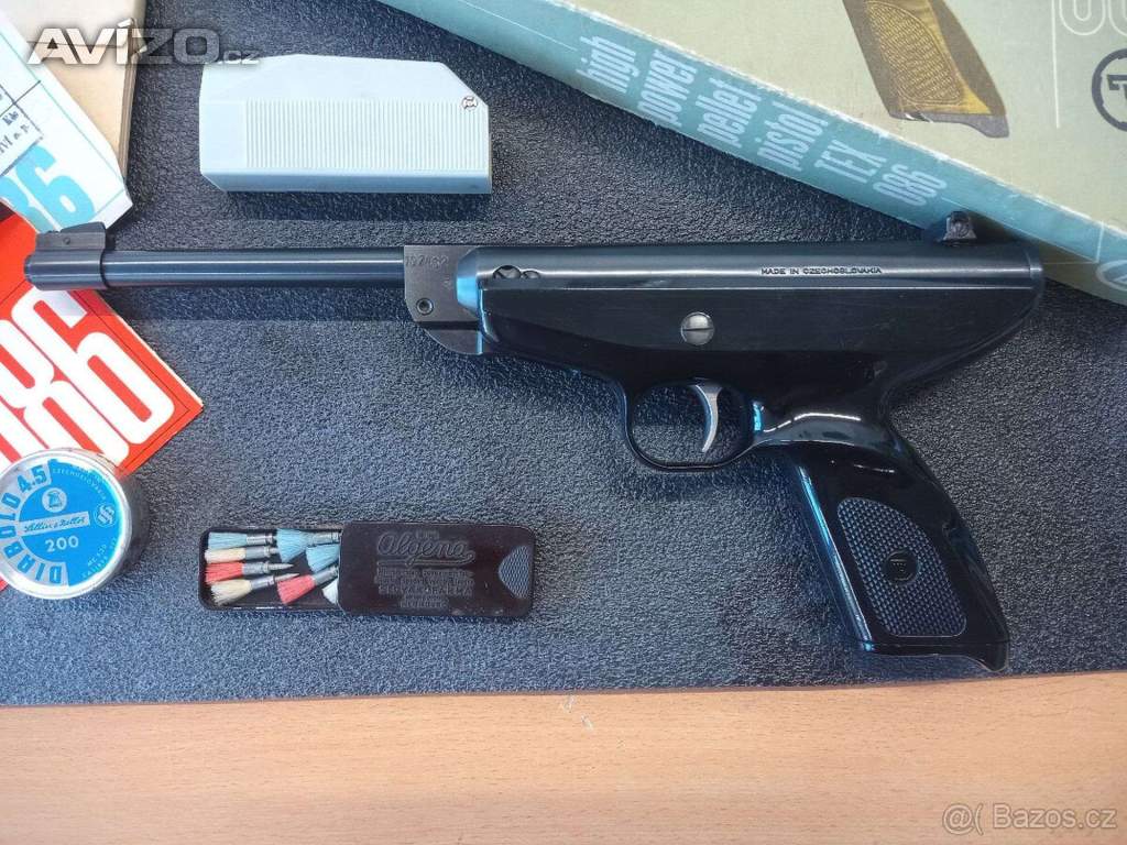 VZDUCHOVA PISTOLE TEX 086 S KRABICÍ A NABÍJEČKOU BROKU