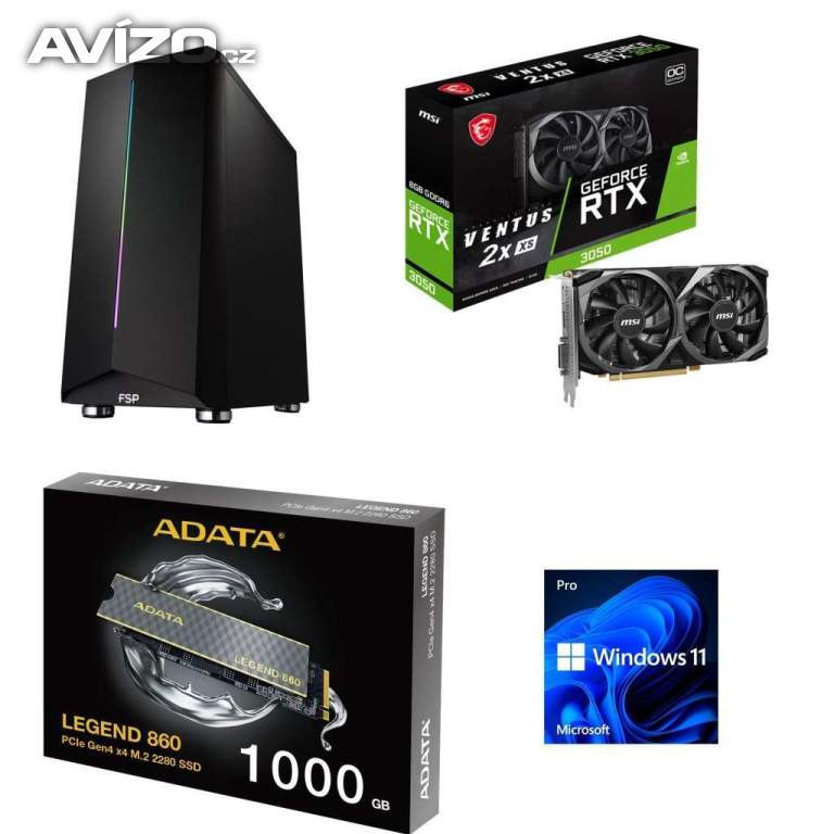 Herní RYZEN 5 5500,16GB, NVM 1TB,RTX 3050 8GB záruka 3 roky