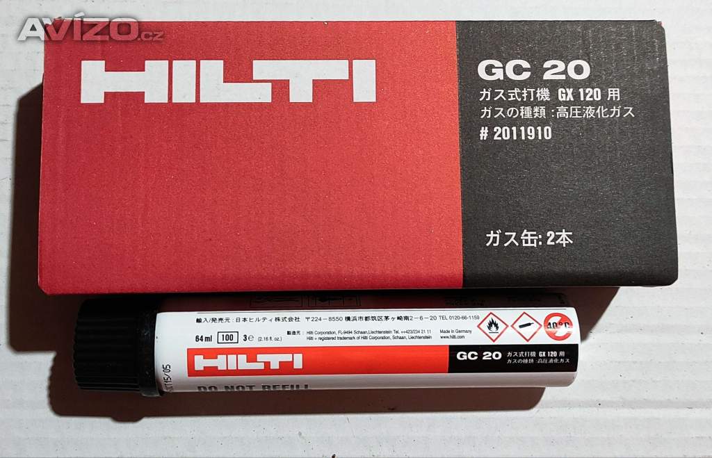 Hilti zásobníky s plynem 