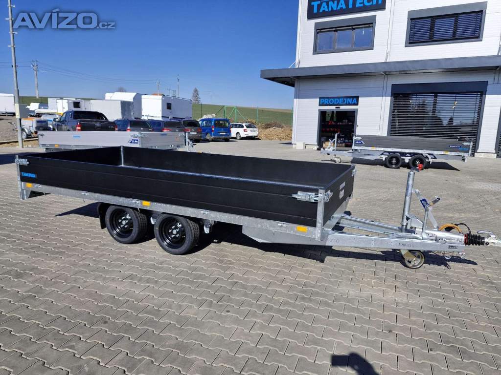 Přívěs Saris PL 406 184 3500kg, valník, listová pera, Black Edition