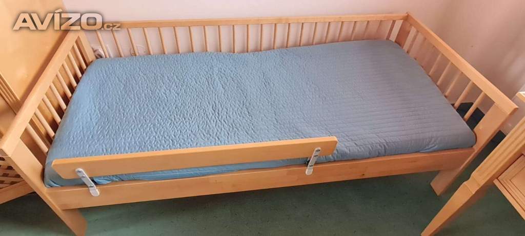 2 dětské postele s matrací masív - bříza