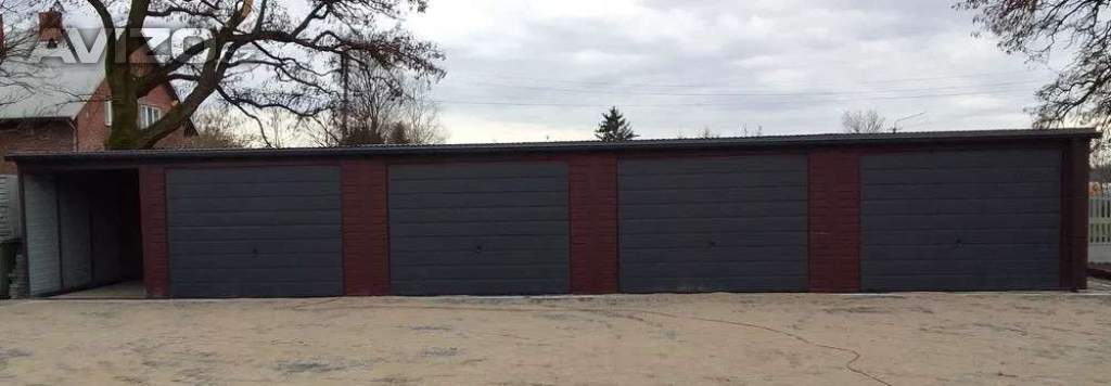 Plechová garáž 16×6 m – hnědá matná