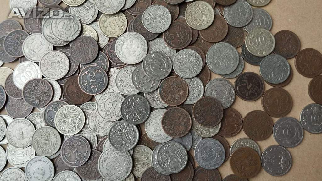 RU mince, rakousko uhersko, přes 700gr, (226ks minci)