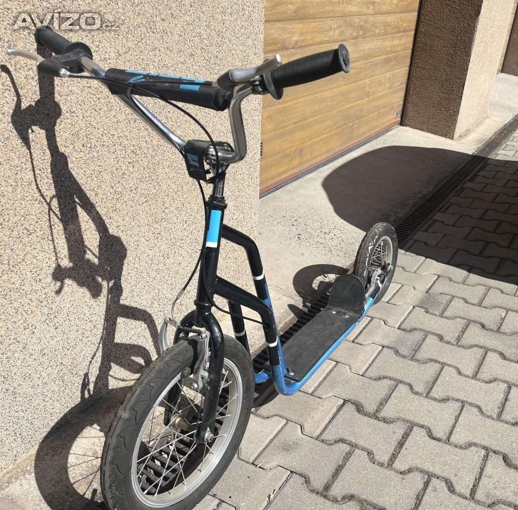 Koloběžka Elite line s nafukovacími koly 14/12 modrá