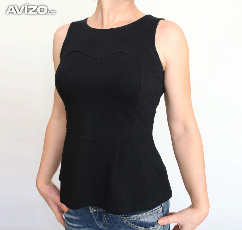 Černé peplum tričko Orsay vel.S