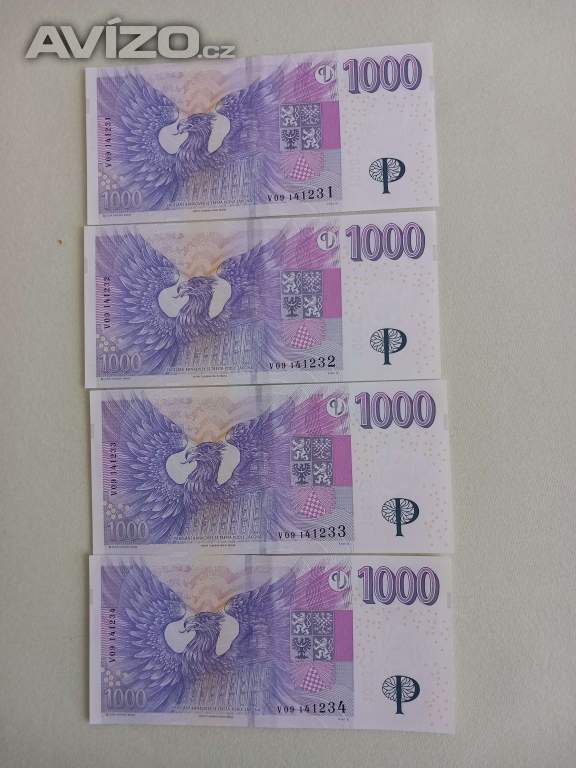 Bankovky 1000 Kč, V09, r. 2008, UNC.