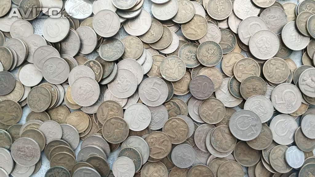 2kg československé mince, 445ks !!! konvolut minci, jen československo,