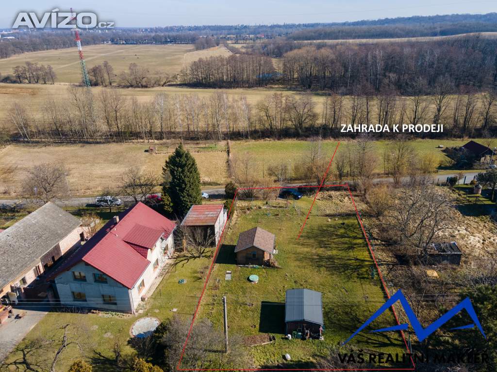 Prodej, zahrada 1145 m2 s chatou, Ostrava - Nová Bělá